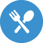 Icona di forchetta e cucchiaio incrociate