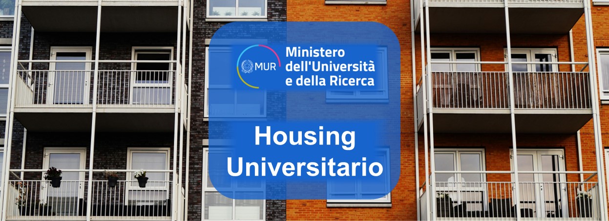 Banner con logo del Ministero dell'Università e della Ricerca e scritta "Housing Universitario"